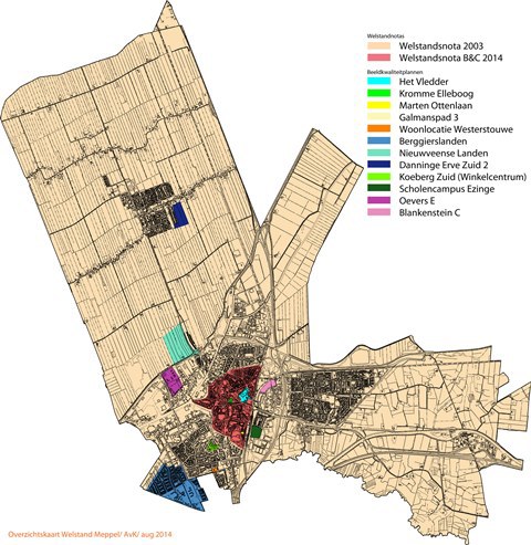 overzichtskaart welstandgebieden gemeente Meppel