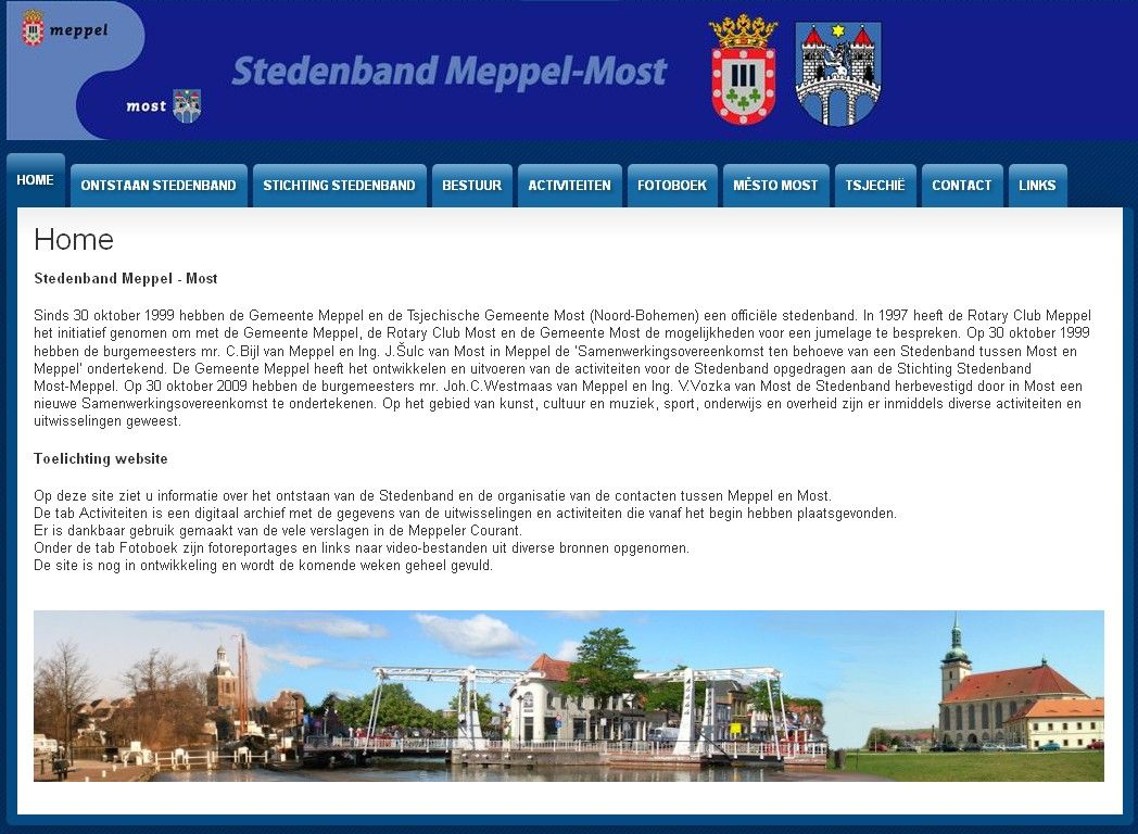 afbeelding homepage website stedenband meppel-most